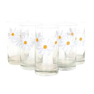Vintage Karen Glass Tumblers with Daisy Design - Culver - Flower Power
